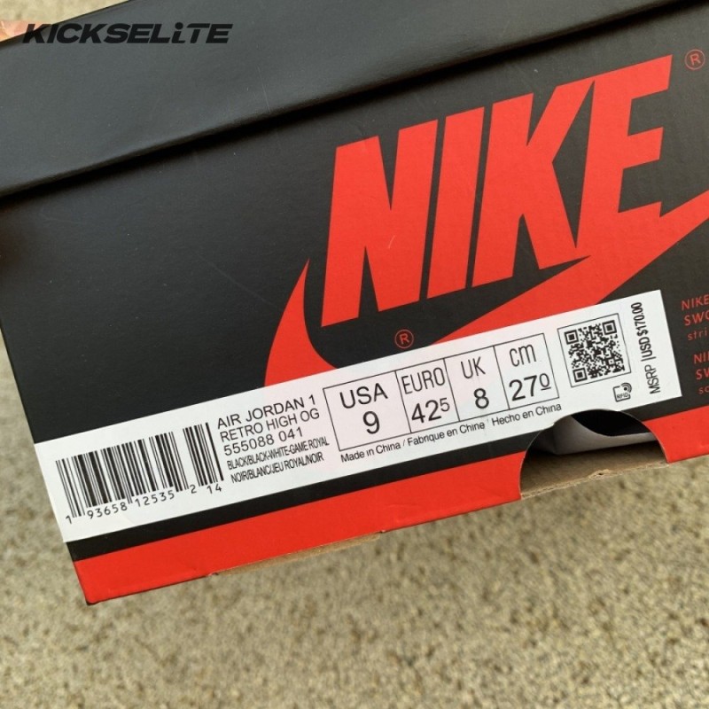 Jordan 1 Retro High Royal Toe Men's