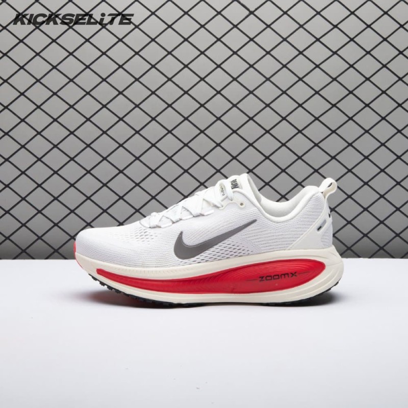 Nike Vomero 18 Platinum Tint Siren Red Light Smoke Grey Metallic Pewter HM6803-001 Unisex Nike Vomero 18 Platinum Tint Siren Red Light Smoke Grey Metallic Pewter HM6803-001 Unisex