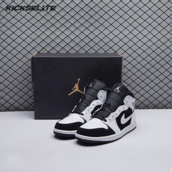 Air Jordan 1 Mid White Black Unisex