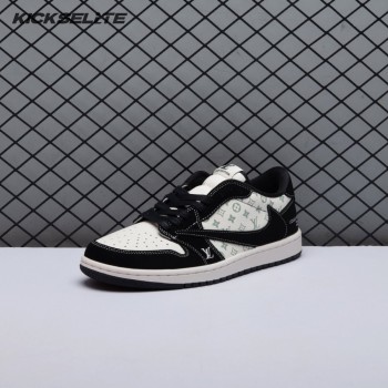Travis Scott x Fragment Design x Air Jordan 1 Low OG SP Black Off White Grey LX1988-200 Unisex