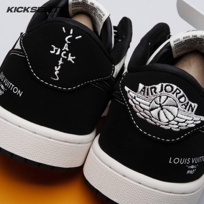 Travis Scott x Fragment Design x Air Jordan 1 Low OG SP Black Off White Grey LX1988-200 Unisex