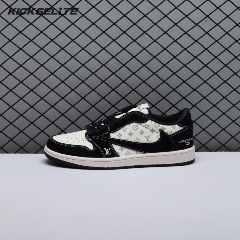 Travis Scott x Fragment Design x Air Jordan 1 Low OG SP Black Off White Grey LX1988-200 Unisex