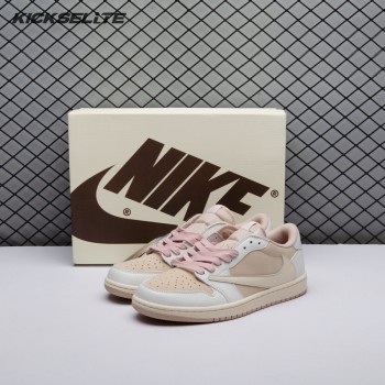 Jordan 1 Retro Low OG SP Travis Scott Sail Shy Pink DM7866-106 Unisex