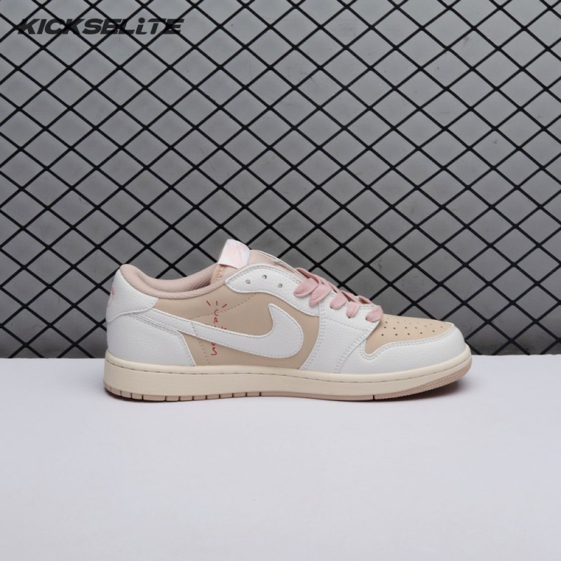 Jordan 1 Retro Low OG SP Travis Scott Sail Shy Pink DM7866-106 Unisex