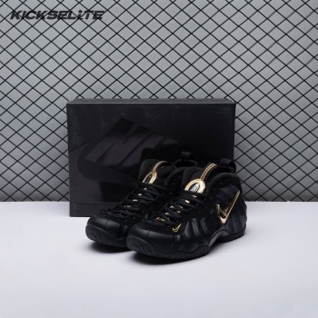 Nike Air Foamposite Pro Black Metallic Gold 624041-009 Unisex