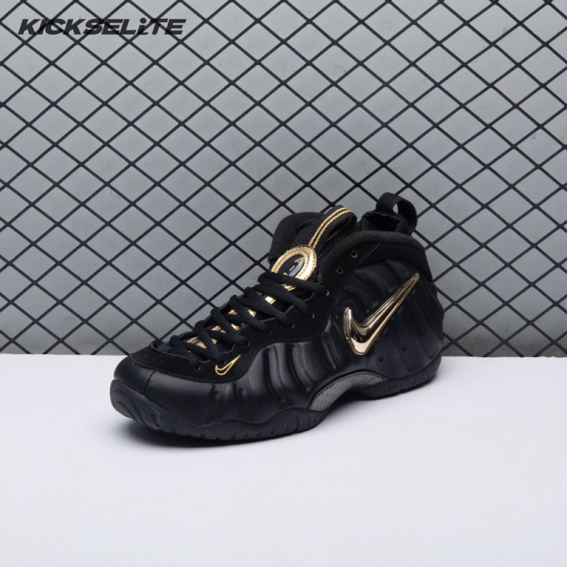Nike Air Foamposite Pro Black Metallic Gold 624041-009 Unisex
