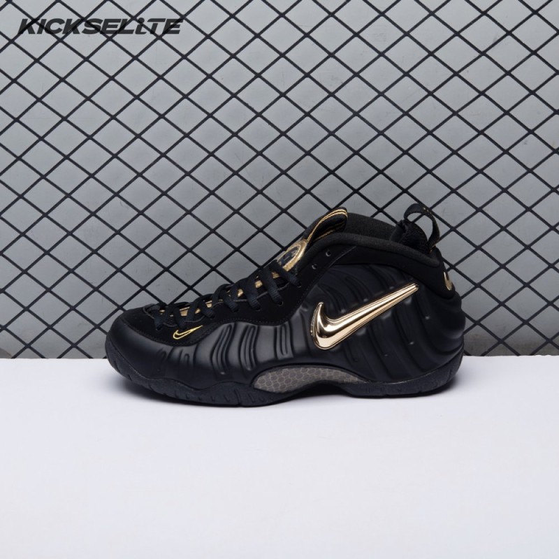 Nike Air Foamposite Pro Black Metallic Gold 624041-009 Unisex