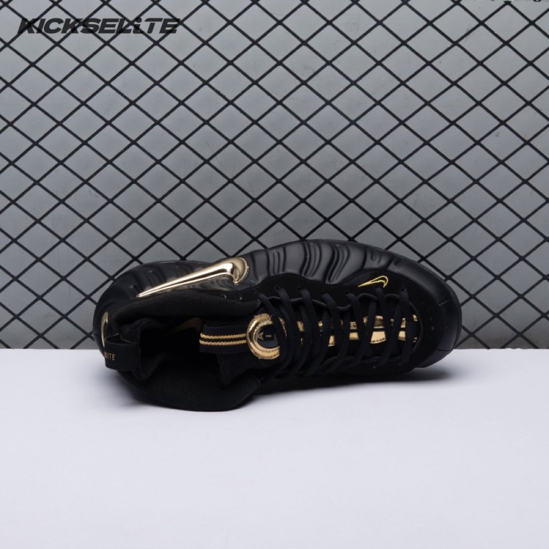 Nike Air Foamposite Pro Black Metallic Gold 624041-009 Unisex