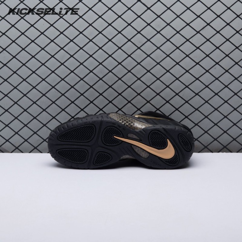 Nike Air Foamposite Pro Black Metallic Gold 624041-009 Unisex