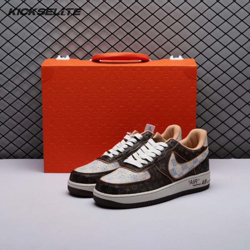 Nike Air Force 1 Low Monogram Brown Damier Azur Unisex