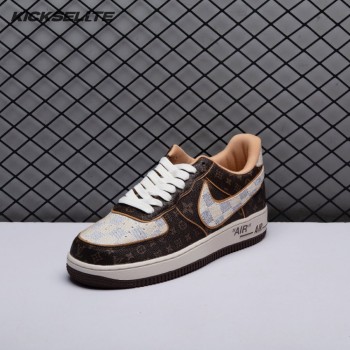 Nike Air Force 1 Low Monogram Brown Damier Azur Unisex