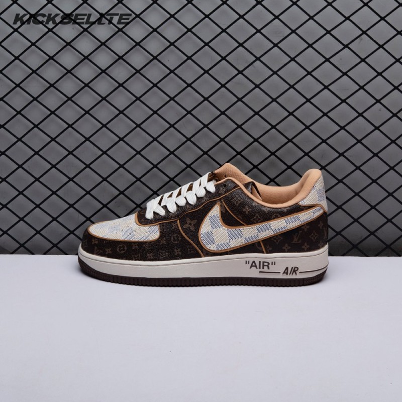 Nike Air Force 1 Low Monogram Brown Damier Azur Unisex