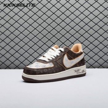 Nike Air Force 1 Low Monogram Brown Damier Azur Unisex