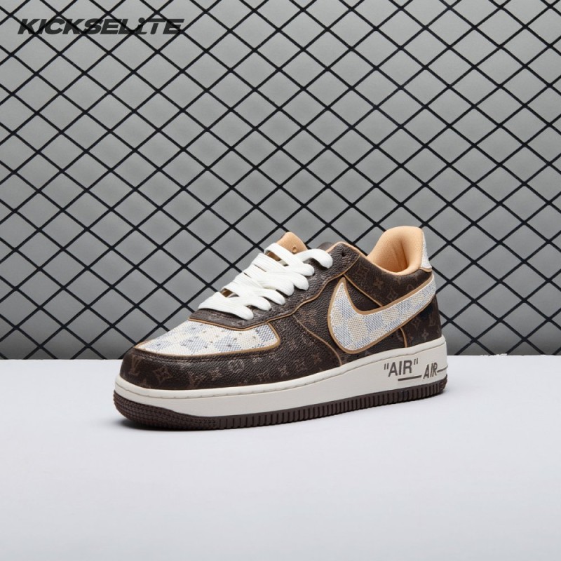 Nike Air Force 1 Low Monogram Brown Damier Azur Unisex