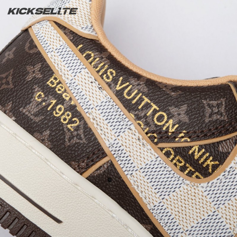 Nike Air Force 1 Low Monogram Brown Damier Azur Unisex