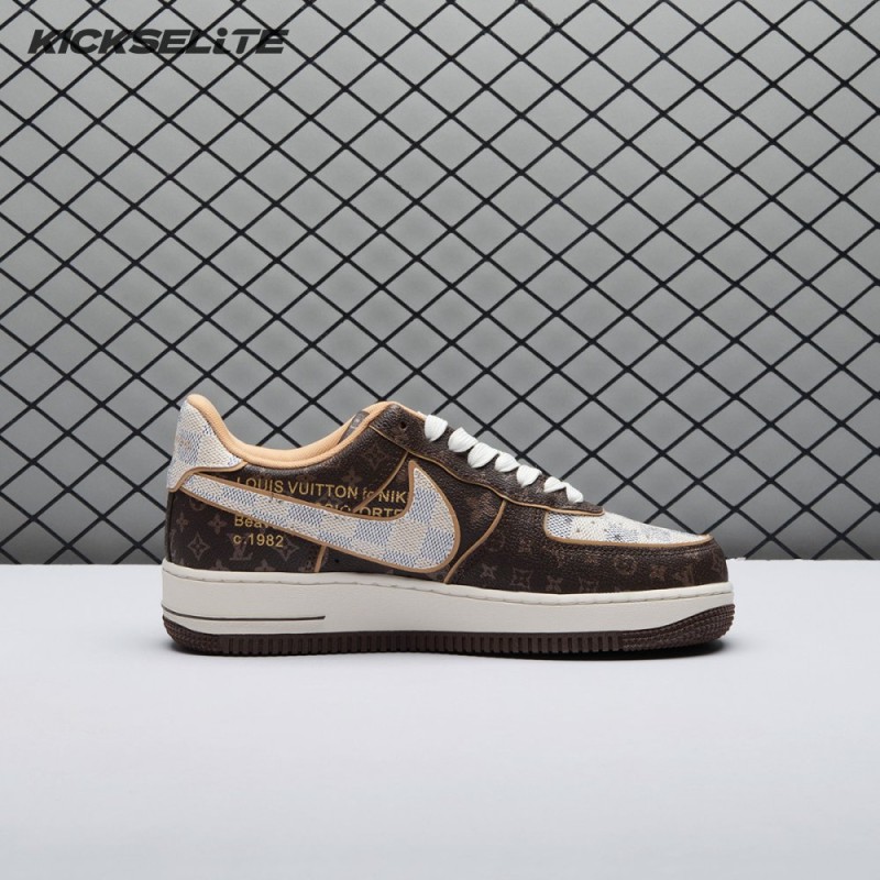 Nike Air Force 1 Low Monogram Brown Damier Azur Unisex