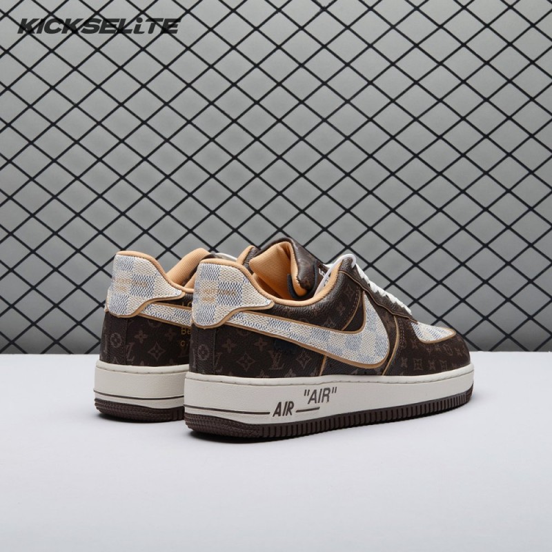 Nike Air Force 1 Low Monogram Brown Damier Azur Unisex