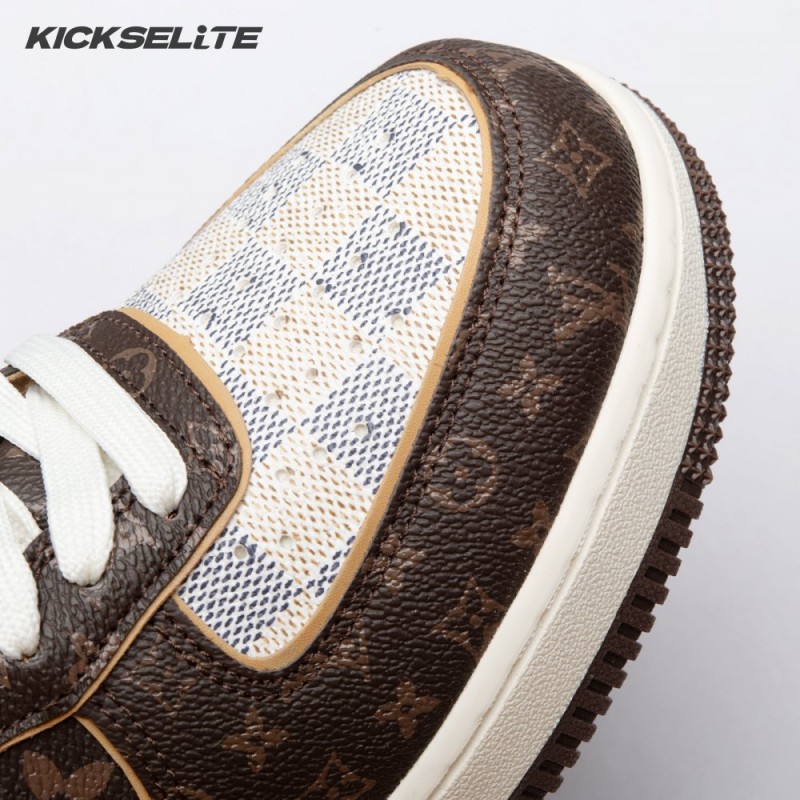 Nike Air Force 1 Low Monogram Brown Damier Azur Unisex