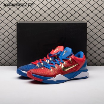 Nike Zoom Kobe 7 RLX Red Blue Metallic Gold 488371-406 Men's