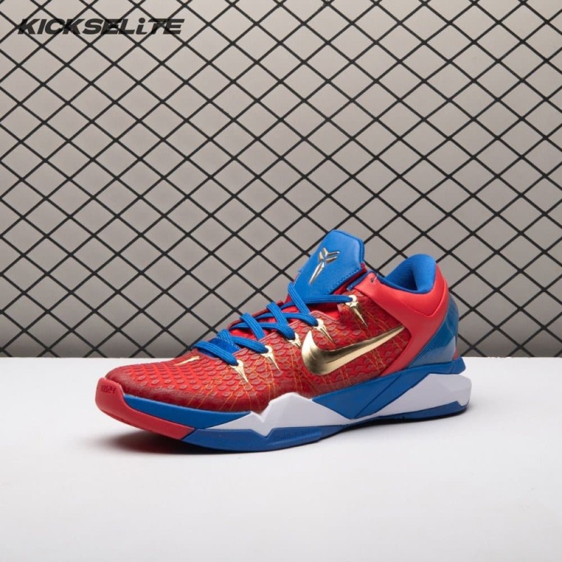 Nike Zoom Kobe 7 RLX Red Blue Metallic Gold 488371-406 Men's