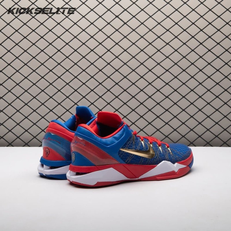 Nike Zoom Kobe 7 RLX Red Blue Metallic Gold 488371-406 Men's