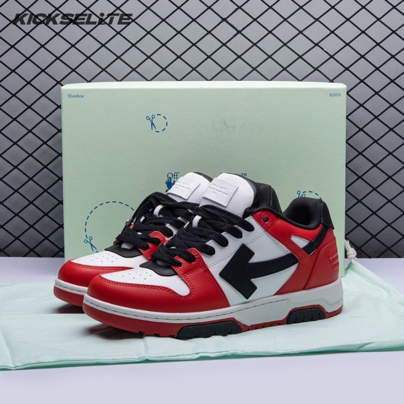 OFF-WHITE Out Of Office OOO Low Tops Black White Red Unisex