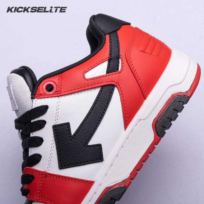 OFF-WHITE Out Of Office OOO Low Tops Black White Red Unisex