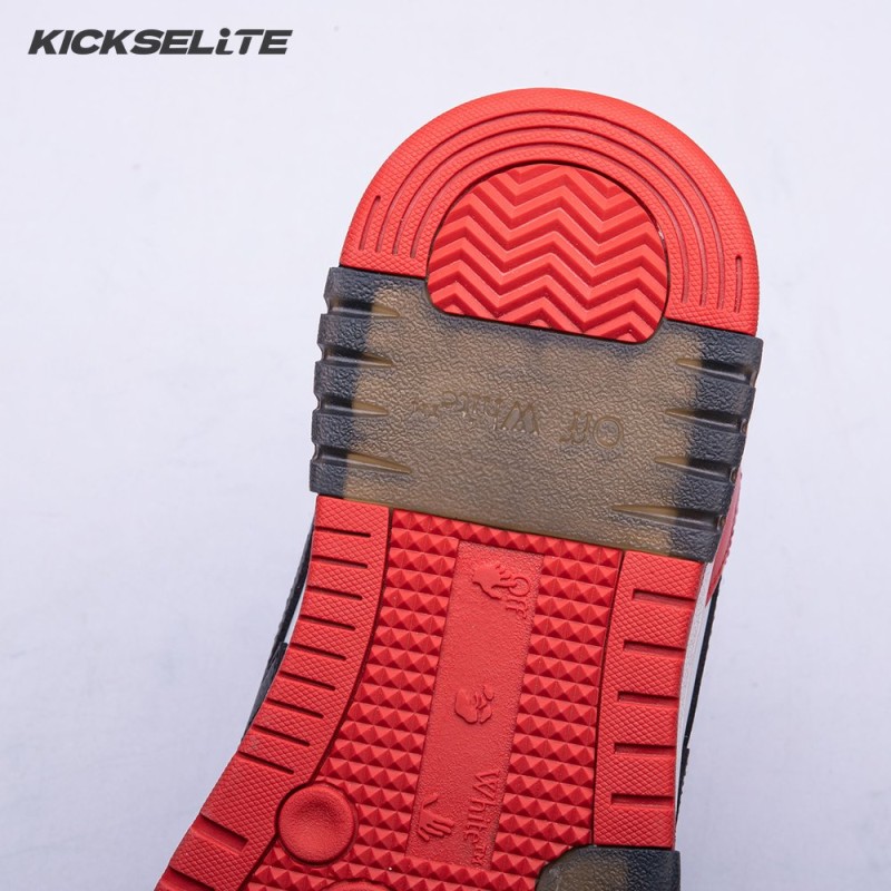 OFF-WHITE Out Of Office OOO Low Tops Black White Red Unisex