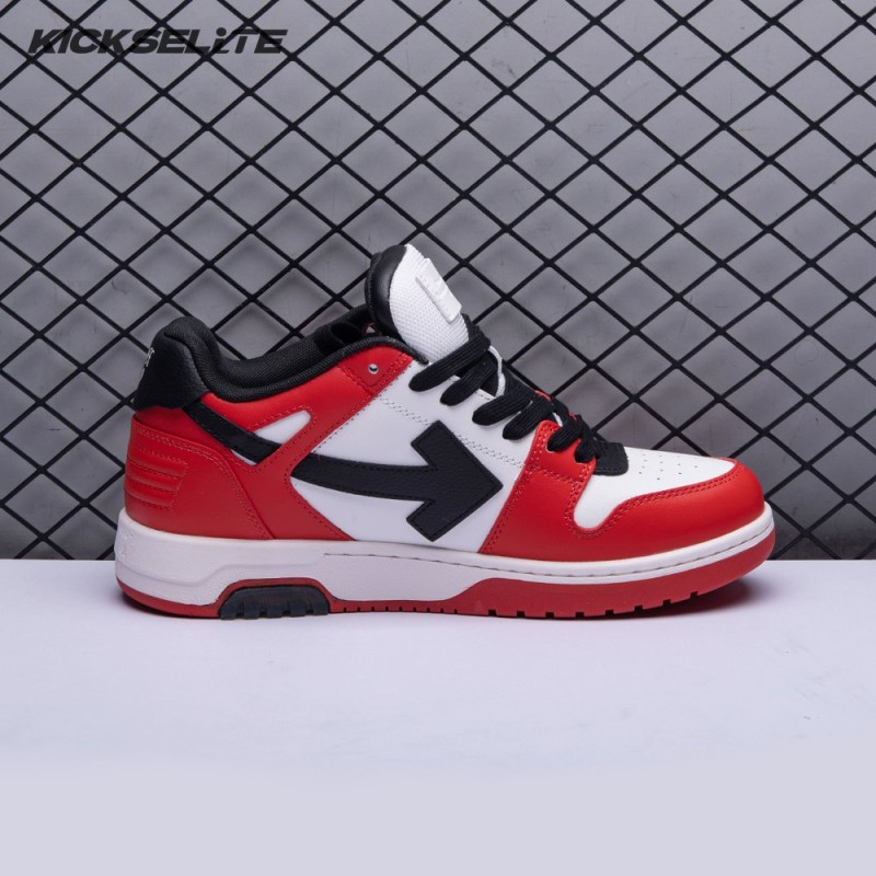 OFF-WHITE Out Of Office OOO Low Tops Black White Red Unisex