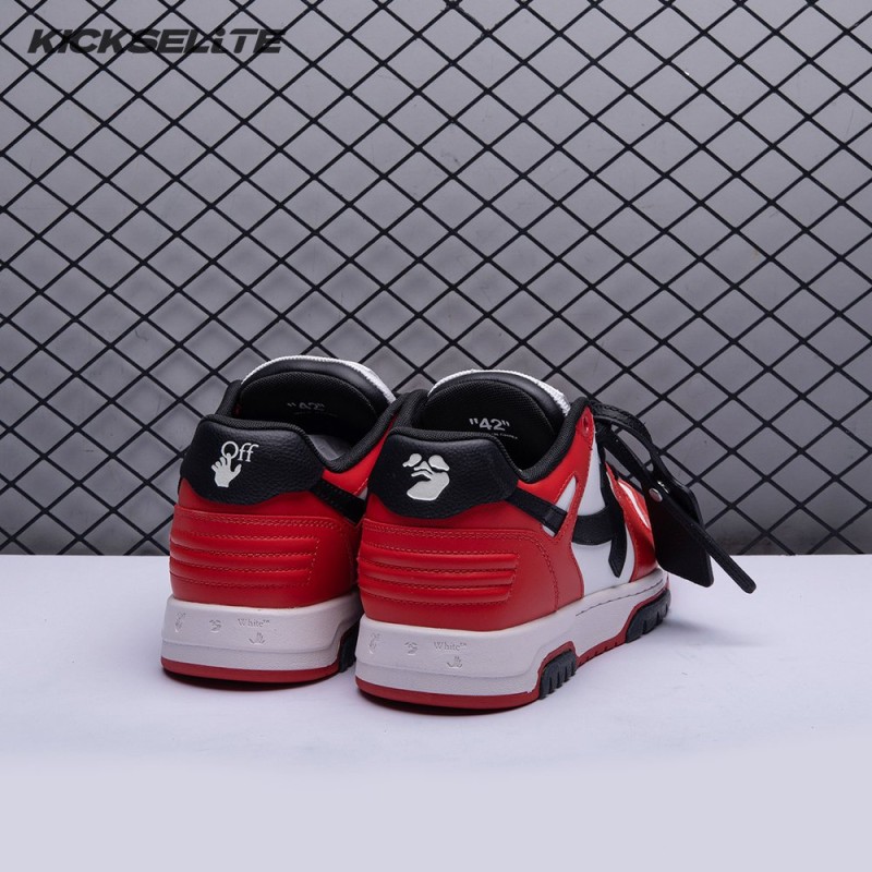 OFF-WHITE Out Of Office OOO Low Tops Black White Red Unisex