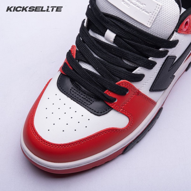 OFF-WHITE Out Of Office OOO Low Tops Black White Red Unisex