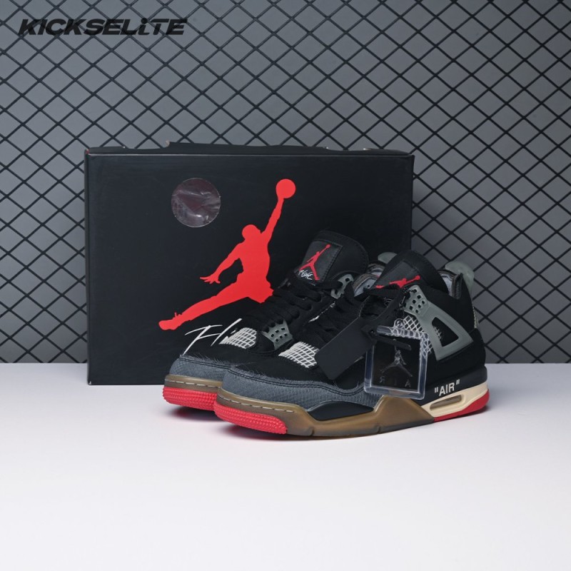Off-White X Air Jordan 4 Bred CV9388-001 Men's