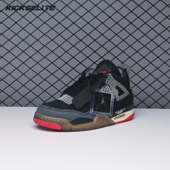 Off-White X Air Jordan 4 Bred CV9388-001 Men's