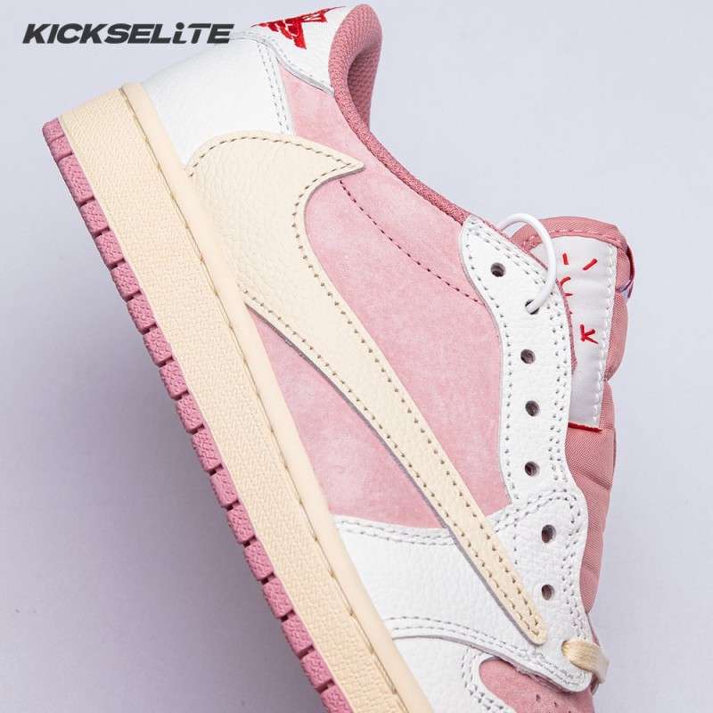 Travis Scott x Air Jordan 1 Low OG Pink Beige Red DM7866-600 Unisex