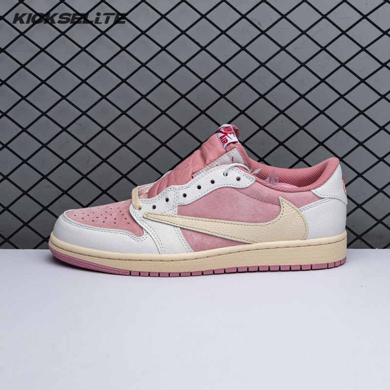 Travis Scott x Air Jordan 1 Low OG Pink Beige Red DM7866-600 Unisex