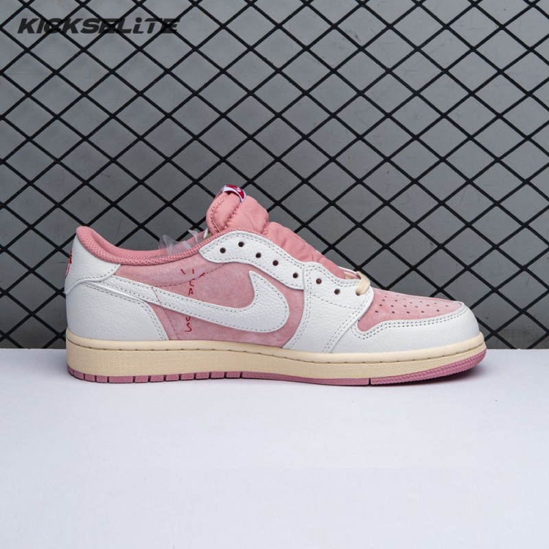 Travis Scott x Air Jordan 1 Low OG Pink Beige Red DM7866-600 Unisex