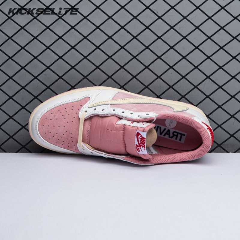 Travis Scott x Air Jordan 1 Low OG Pink Beige Red DM7866-600 Unisex
