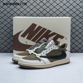 Travis Scott x Air Jordan 1 Low OG Medium Olive DM7866 200 Unisex
